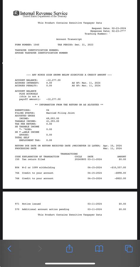 irs transcript code 971 with future date