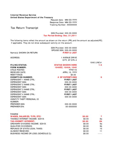 irs transcript example pdf