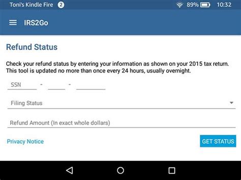 irs2go refund status online