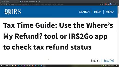 irs2go tax refund status