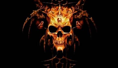 Demon Face And Fire Skulls Digital Art by Flyland Designs - Fine Art