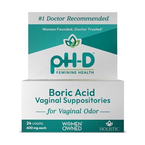 Boric Acid Suppositories by phD 24 count The Pelvic Floor Store