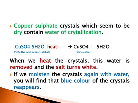 science chemical reaction equilibrium cupric sulfate pentahydrate
