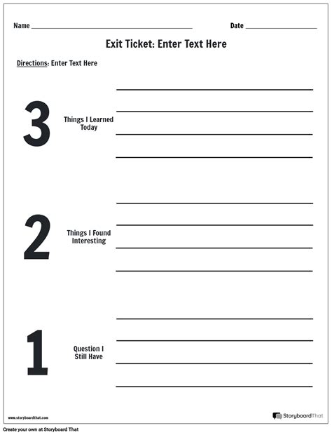 Is 3 2 1 An Exit Ticket Printable