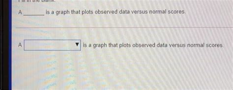 A _______ is a graph that plots observed data versus normal scores