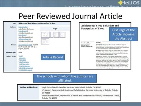 is a journal article a primary source