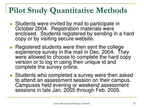 is a pilot study quantitative