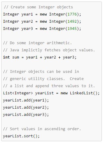 Is An Integer An Object Java