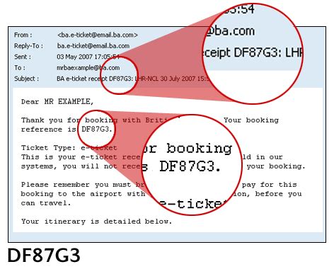 is booking reference same as ticket number