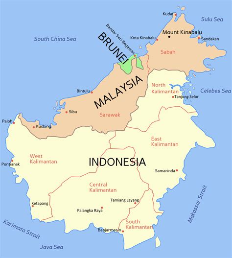 is borneo part of indonesia or malaysia