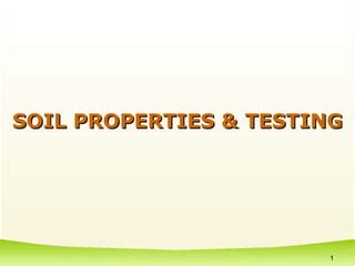 Is Code For Soil Properties And Testing