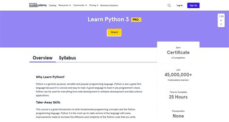 is codecademy learn python 3 free