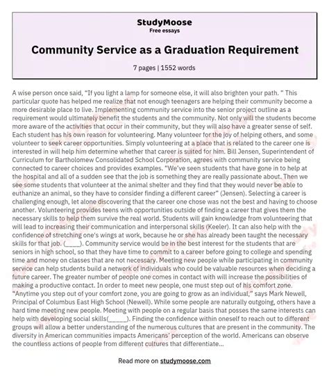 is community service required to graduate
