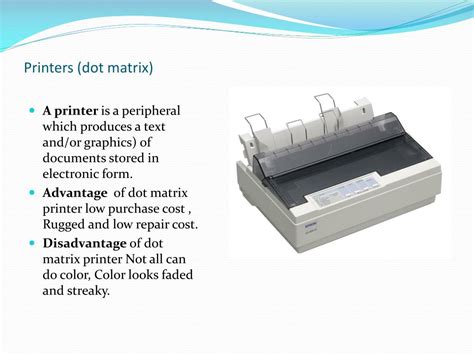 Is Dot Matrix Printer Input Or Output