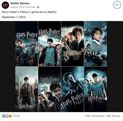 is harry potter series available on netflix