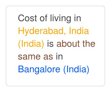 is hyderabad cheaper than bangalore
