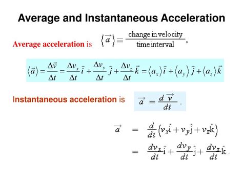 is instantaneous velocity and acceleration the same