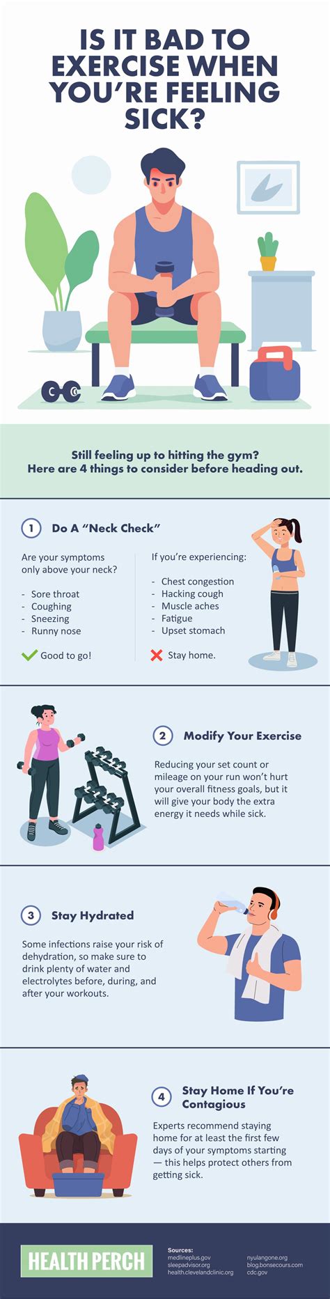 is it bad to exercise when sick
