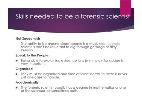is it hard to be a forensic science