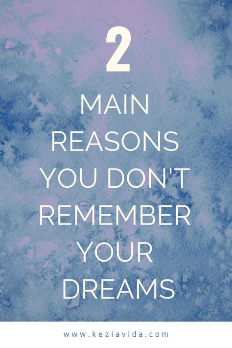 is it normal to not be able to remember your dreams