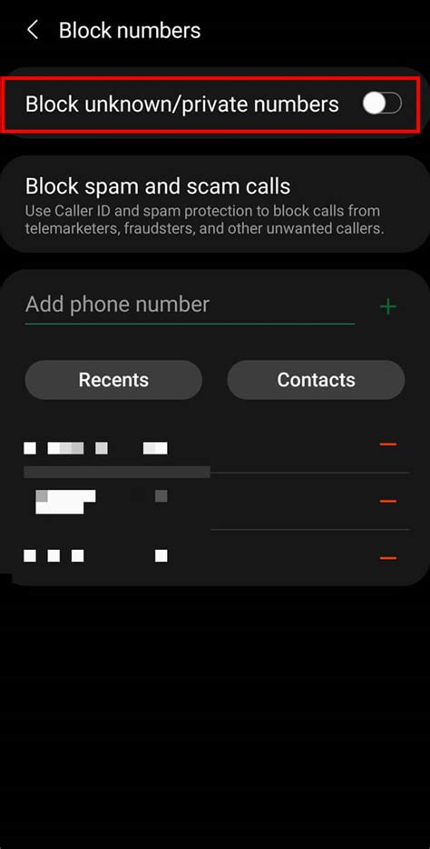 is it possible to block private calls