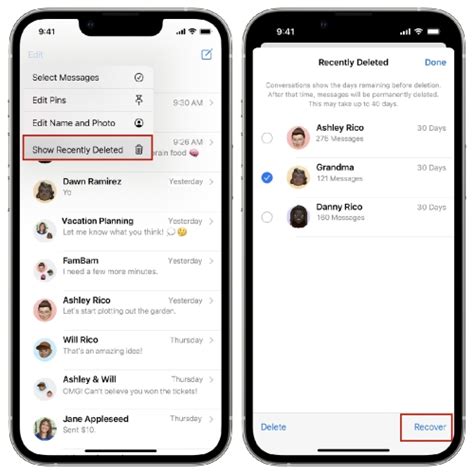 is it possible to see deleted texts on iphone