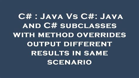 Is Java The Same As C#