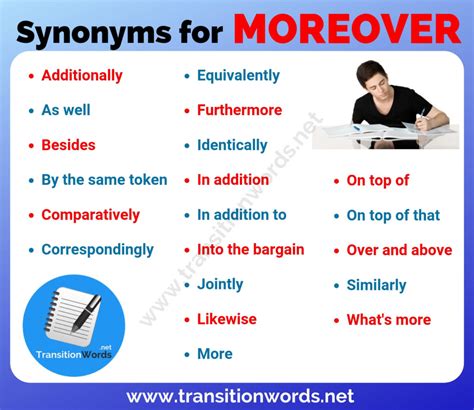 is moreover a transition word
