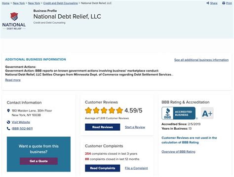 is national debt relief bbb accredited