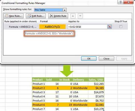 is not formula conditional formatting