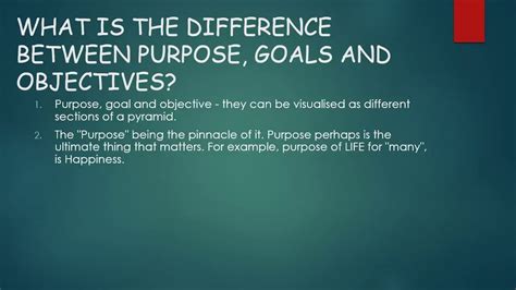 is objective the same as purpose