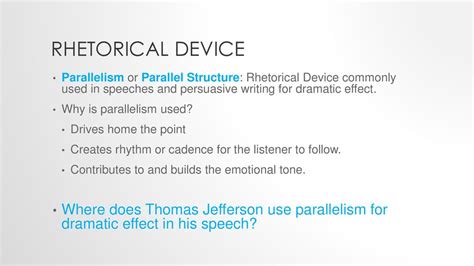 is parallel structure a rhetorical device