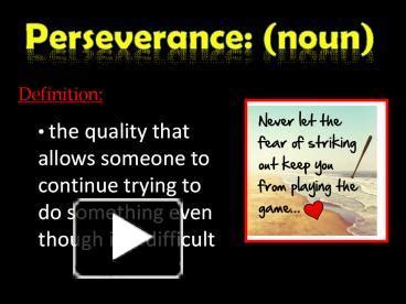 is perseverance a noun