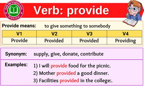 is provide a verb