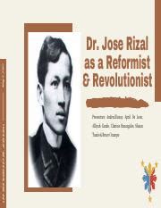 is rizal a reformist