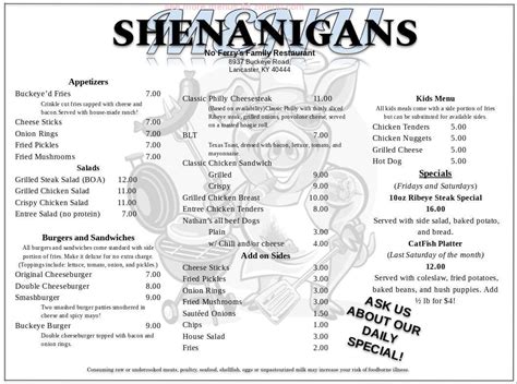 is shenanigans a real restaurant