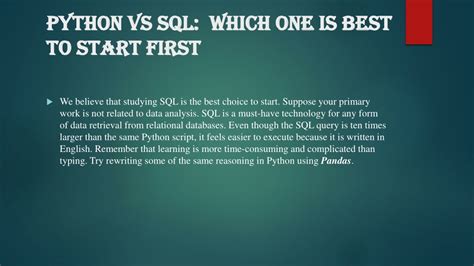 is sql better than python