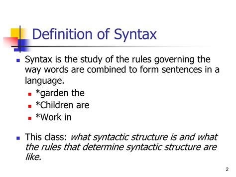 is syntax the same as sentence structure