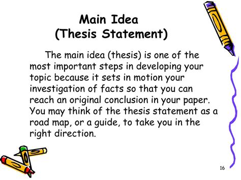 is the thesis statement the main idea