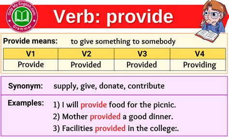 is the word provide a verb