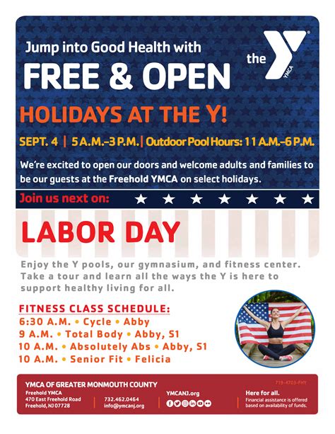 is the ymca open tomorrow on labor day