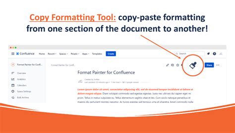 is there a format painter in confluence