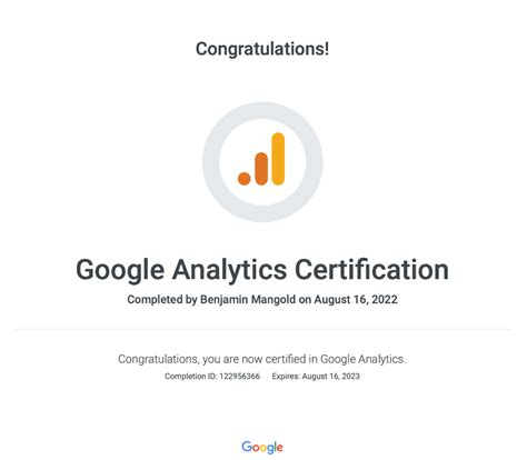 is there a google analytics certification