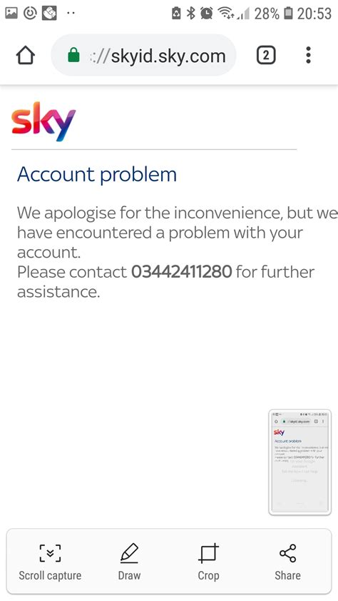 is there a problem with sky email