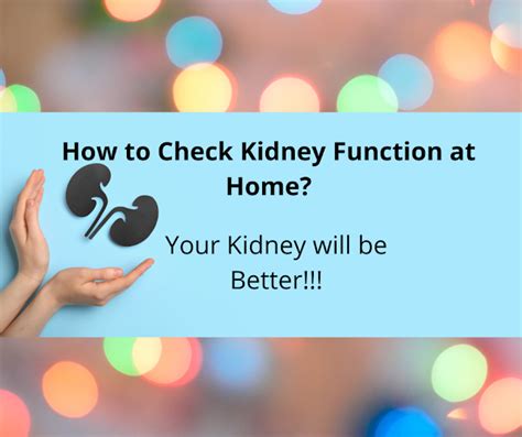 is there a way to check kidney function at home