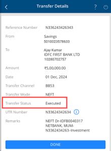 is there any charges for neft transfer in hdfc