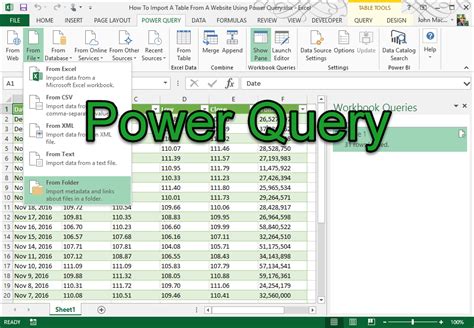 is there power query in excel 2013