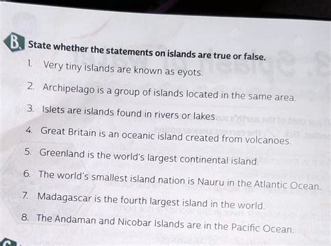 Is This Statement True Or False An Archipelago Is A Large Group Of Islands