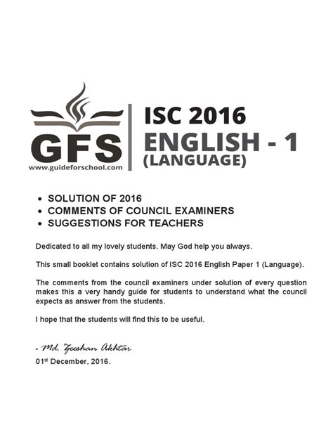 List Of Isc English Language Paper Solved Going Viral