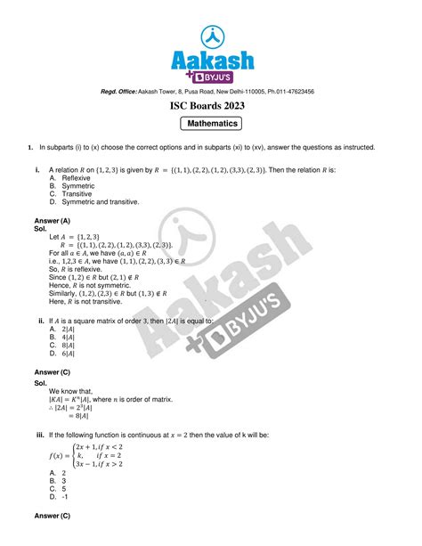 isc maths board paper 2023